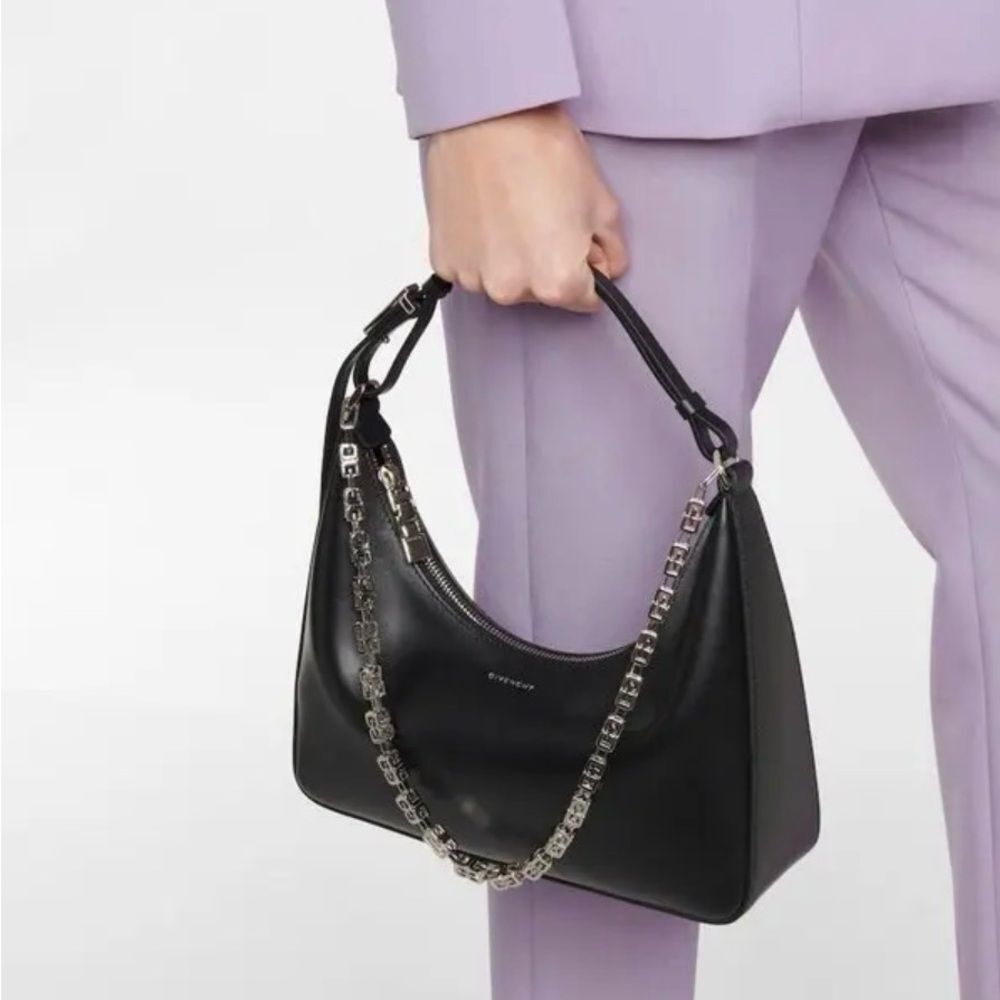 Givenchy Moon Cut-Out Calfskin Small Hobo Bag